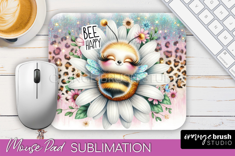 cute-bee-mouse-pad-inspirational-quote-sublimation-mousepad