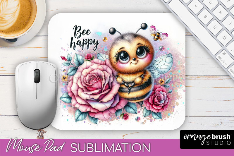 cute-bee-mouse-pad-inspirational-quote-sublimation-mousepad