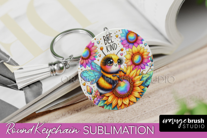 bee-keychain-summer-keychain-sublimation-cute-bee