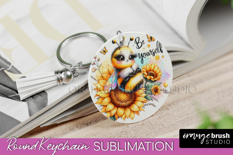 bee-keychain-summer-keychain-sublimation-cute-bee