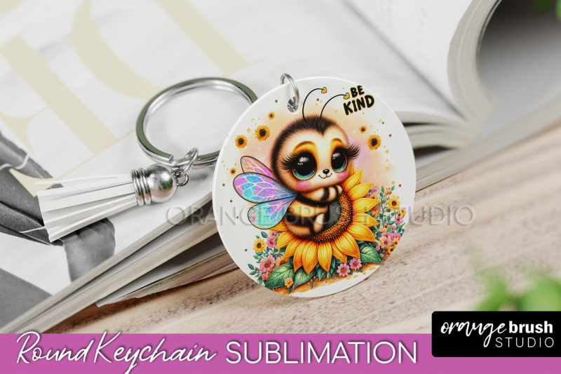 bee-keychain-summer-keychain-sublimation-cute-bee