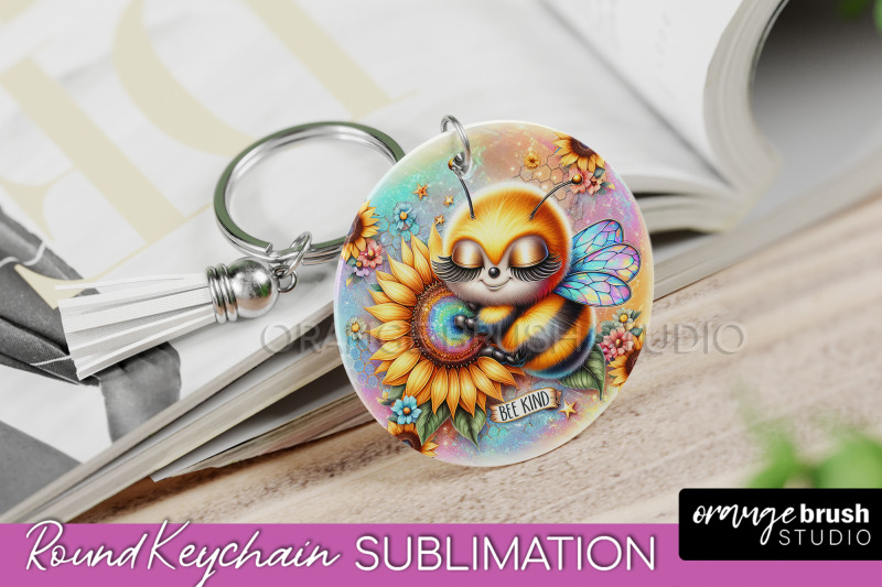 bee-keychain-summer-keychain-sublimation-cute-bee