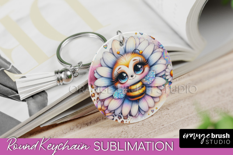 bee-keychain-summer-keychain-sublimation-cute-bee