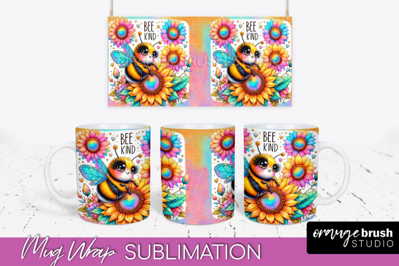 bee-mug-wrap-inspirational-quote-floral-mug-png-sublimation