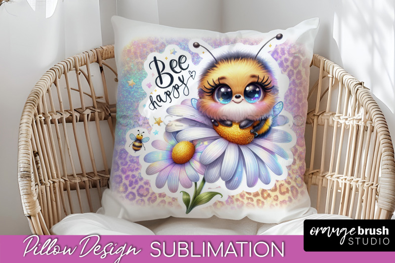 bee-pillow-cover-summer-pillow-sublimation-bee-quote