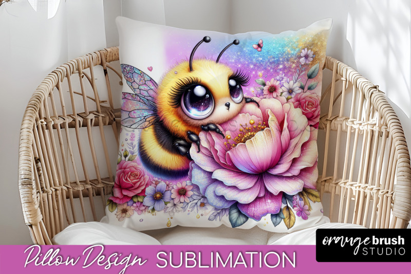 bee-pillow-cover-summer-pillow-sublimation-bee-quote