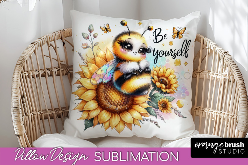 bee-pillow-cover-summer-pillow-sublimation-bee-quote