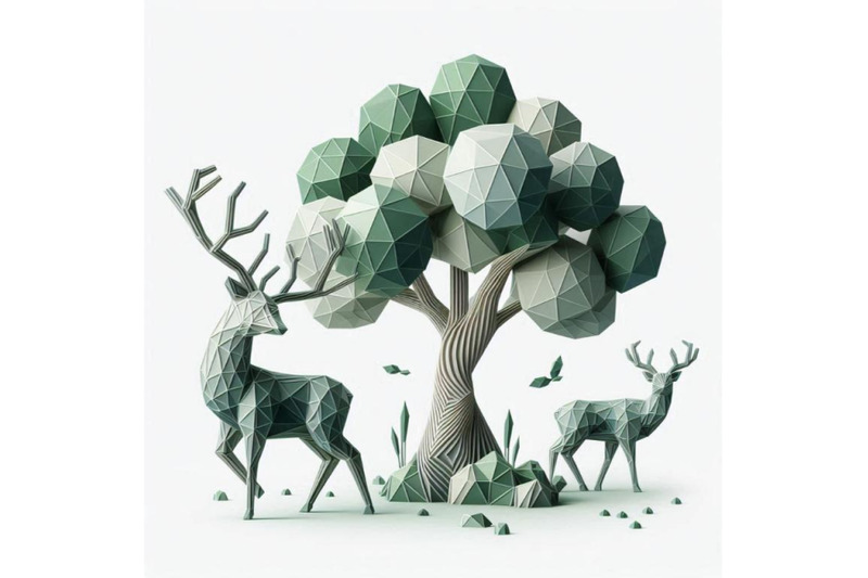 3d-deer-standing-under-a-deciduous