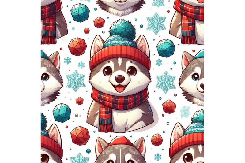 cute-adorable-husky-in-snowfall