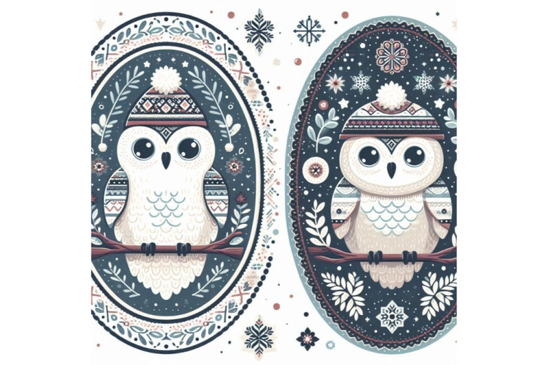 cute-owl-on-branch-in-winter-oval-fra