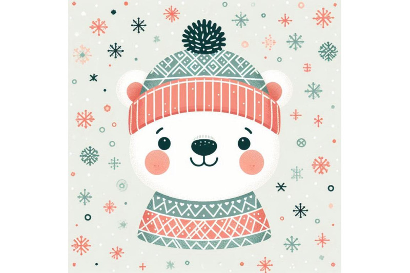 cute-polar-bear-in-a-knitted-hat-with