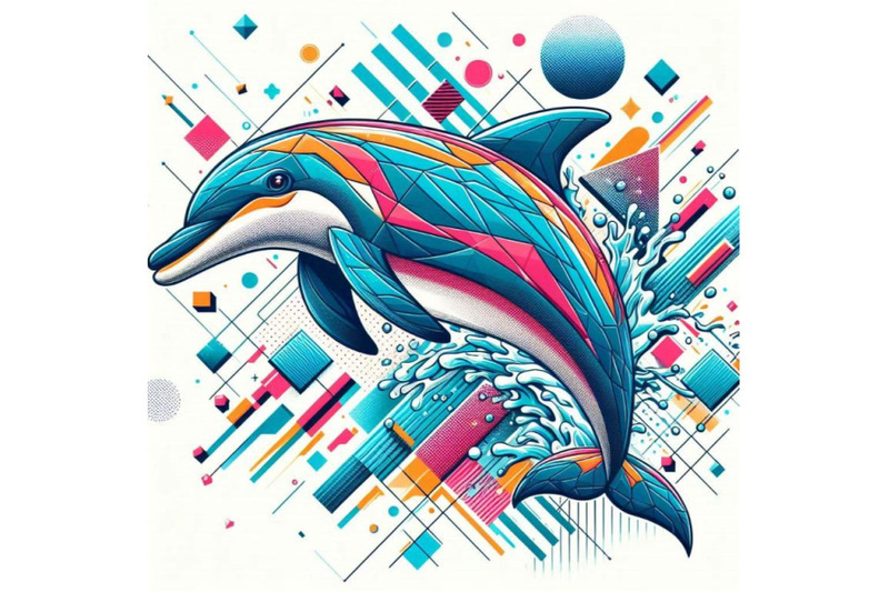 funny-dolphin-with-splash-textured