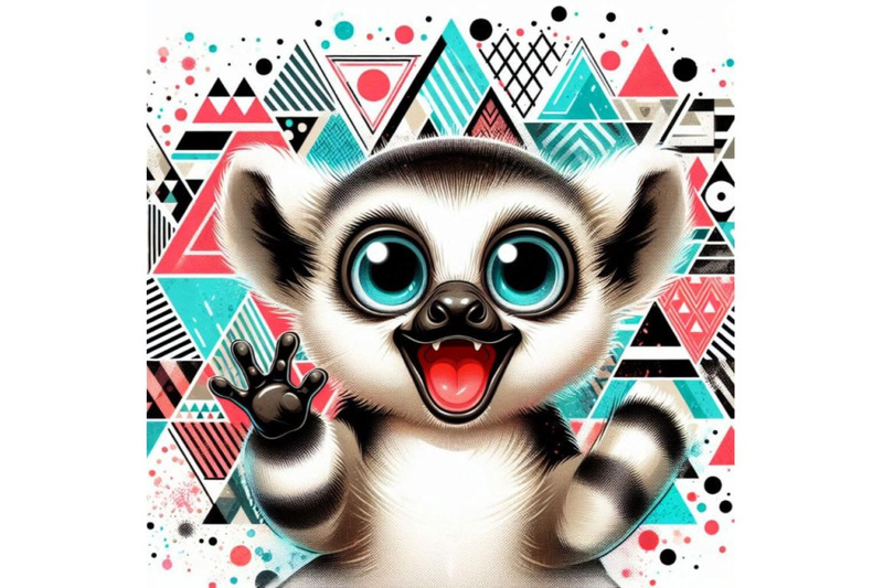 funny-lemur-splash-textured-backgr