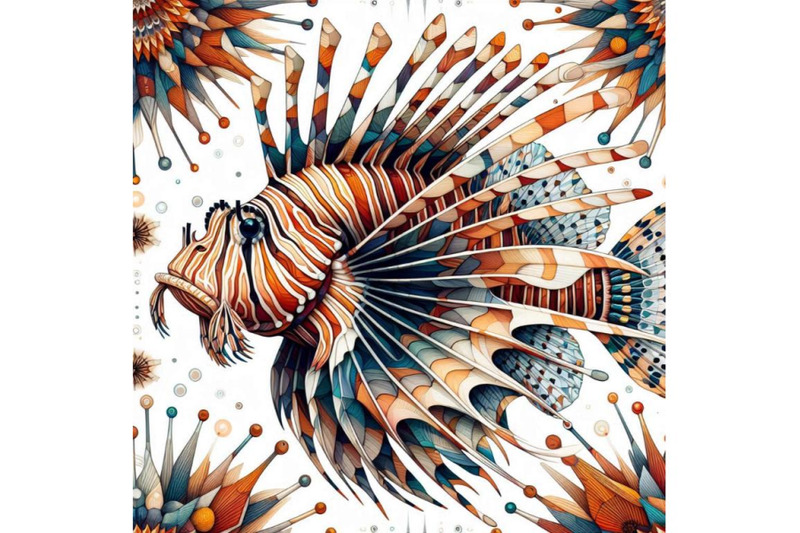 lionfish-painting-white-background