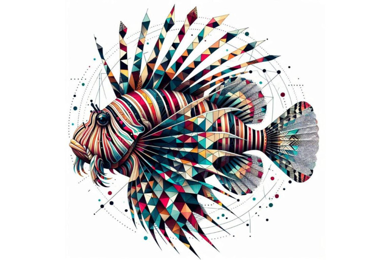 lionfish-painting-white-background