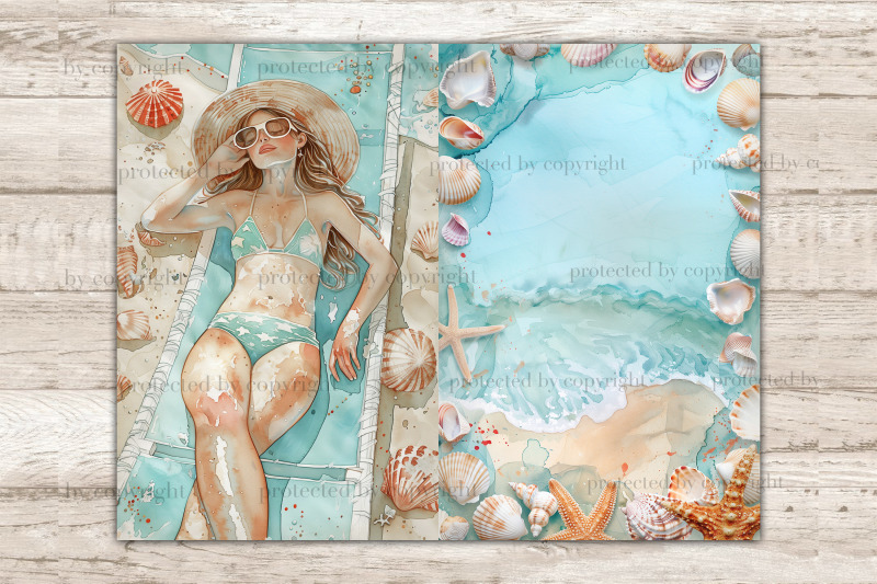 beach-junk-journal-page-summer-printable-paper