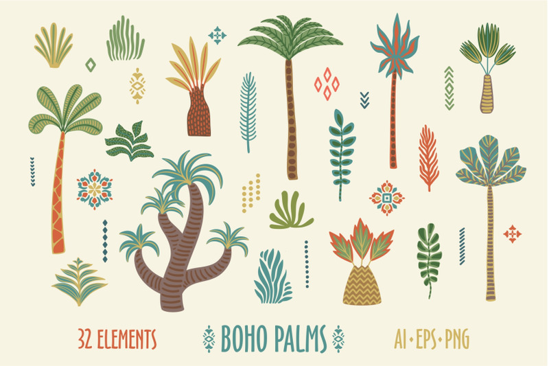 boho-palms-patterns-amp-elements