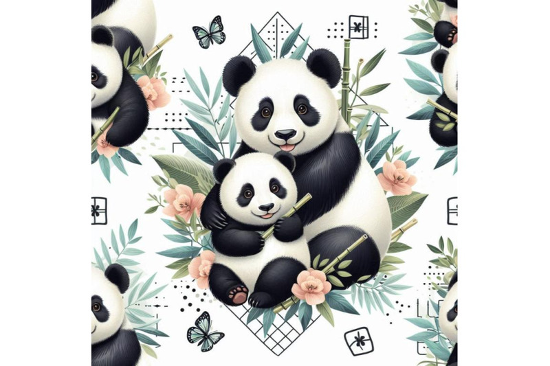 pandas-asia-cute-panda-family-and