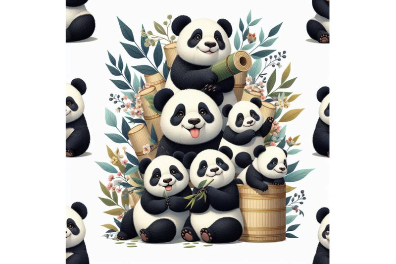 pandas-asia-cute-panda-family-and