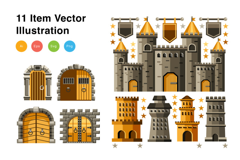 castle-elements-vector-illustration