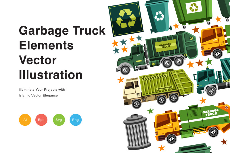 garbage-truck-elements-vector-illustration