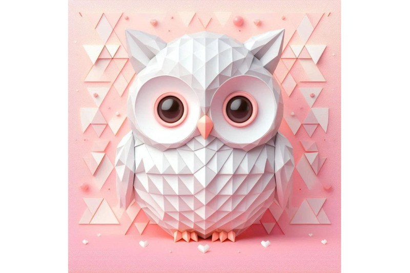 cute-fluffy-white-owl-pink-background-3d