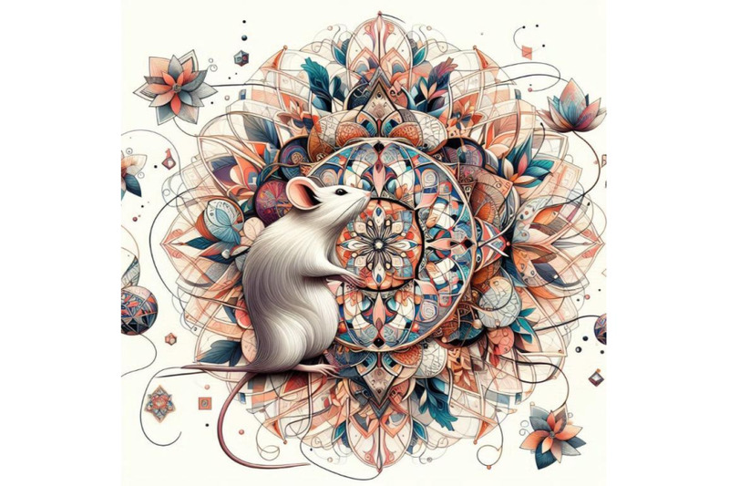 beautiful-decorative-mouse-abstract-flora