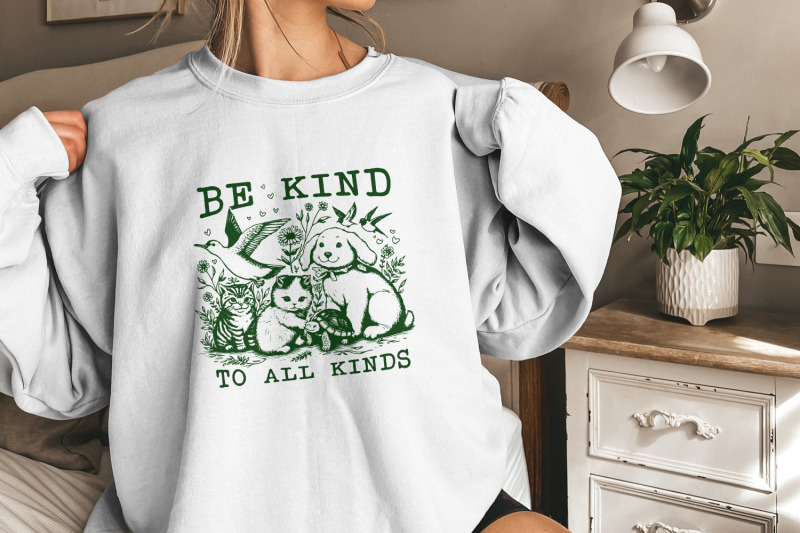 be-kind-to-all-kinds-vintage-line-art-animals-png-retro-be-kind-png-mental-health-awareness-png-sublimation-instant-download