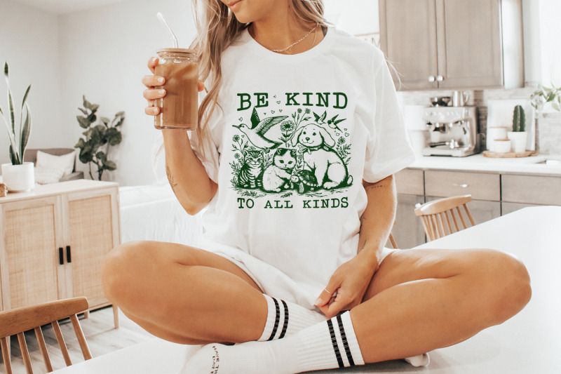 be-kind-to-all-kinds-vintage-line-art-animals-png-retro-be-kind-png-mental-health-awareness-png-sublimation-instant-download