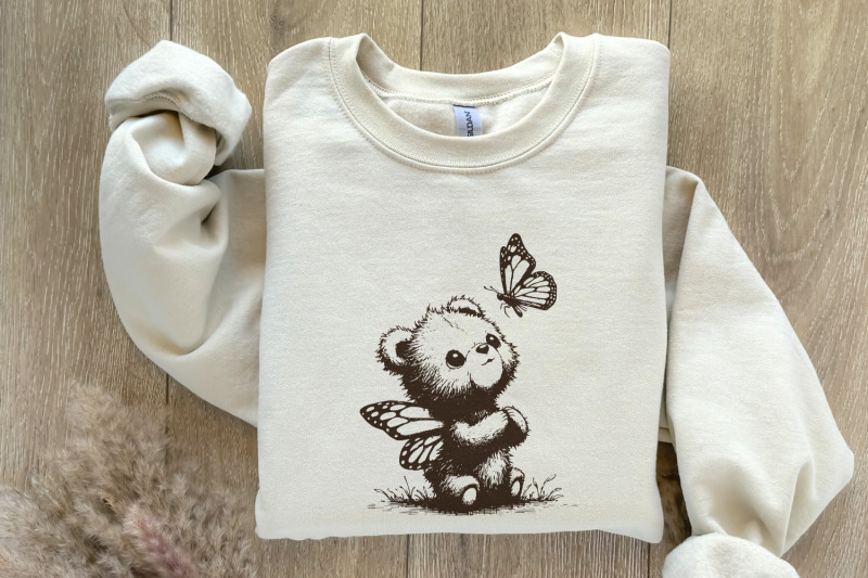 adorable-grizzly-bear-with-butterfly-wings-png-vintage-animal-sketch-cute-self-care-amp-sarcastic-sayings-funny-tshirt-quotes-download