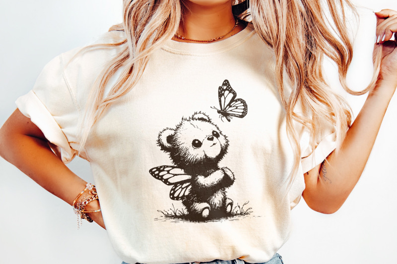 adorable-grizzly-bear-with-butterfly-wings-png-vintage-animal-sketch-cute-self-care-amp-sarcastic-sayings-funny-tshirt-quotes-download