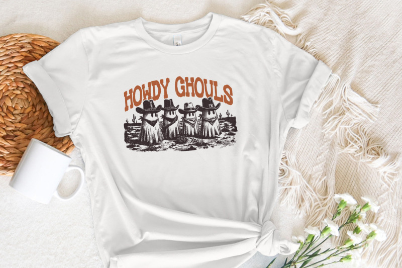 howdy-ghouls-png-funny-fall-western-ghost-sublimation-design-retro-spooky-season-halloween-tshirt-amp-kids-png-files-digital-download