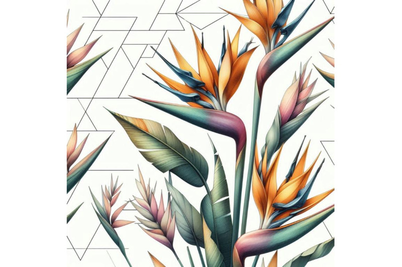 strelitzia-bouquet-hand-drawing