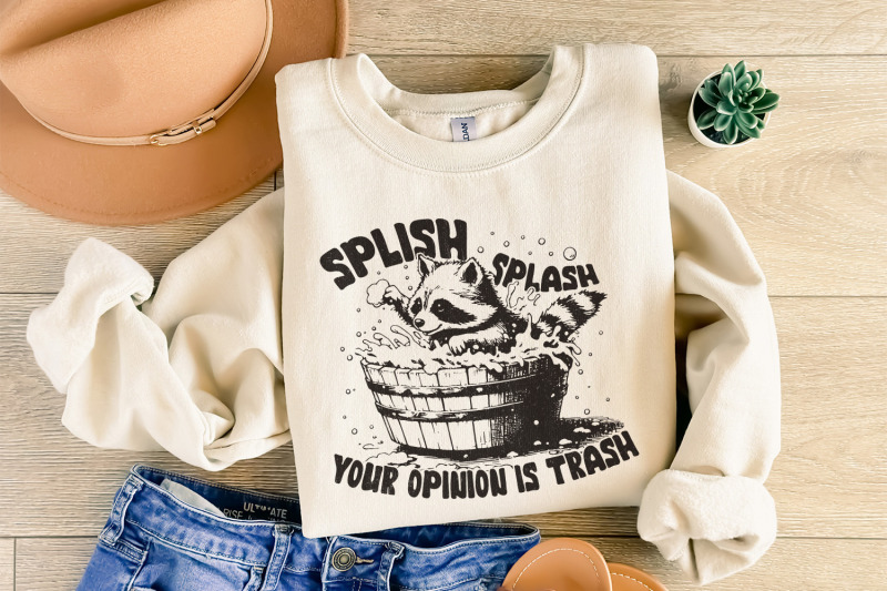 splish-splash-your-opinion-is-trash-png-funny-raccoon-sarcastic-shirt-design-adult-humor-trendy-dopamine-design-sublimation-png