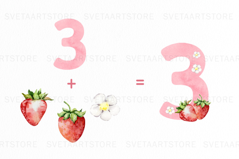 watercolor-strawberry-pink-numbers-clipart