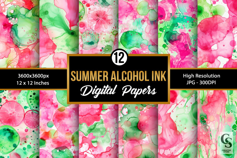 pink-green-alcohol-ink-digital-papers