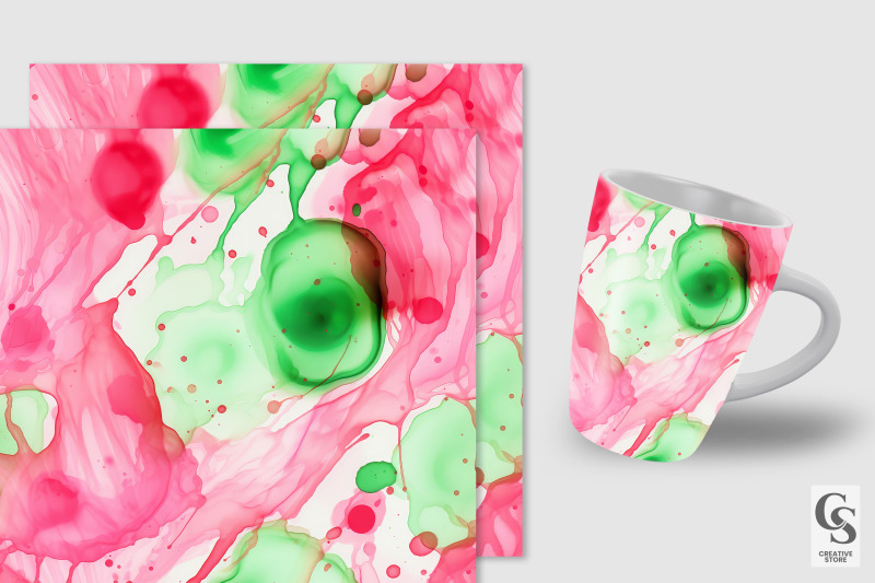 pink-green-alcohol-ink-digital-papers