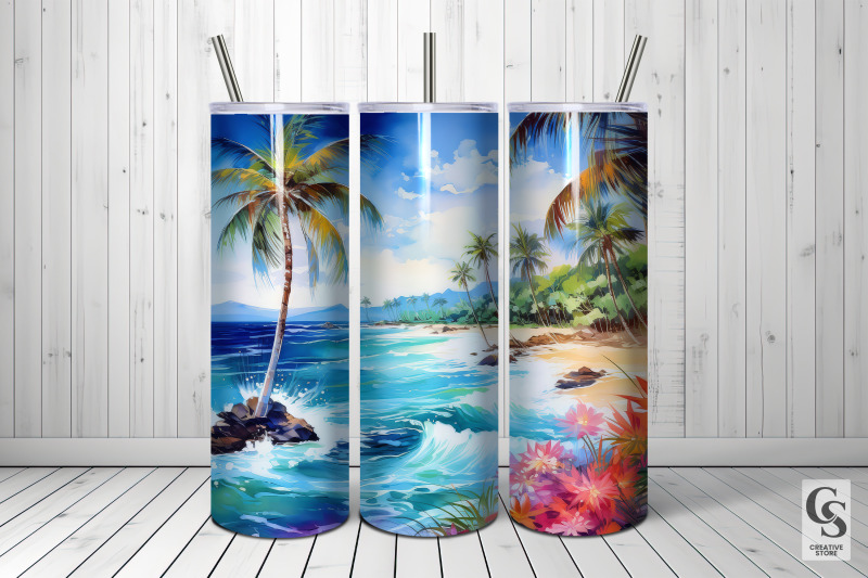 hawaiian-tropical-beach-painting-backgrounds