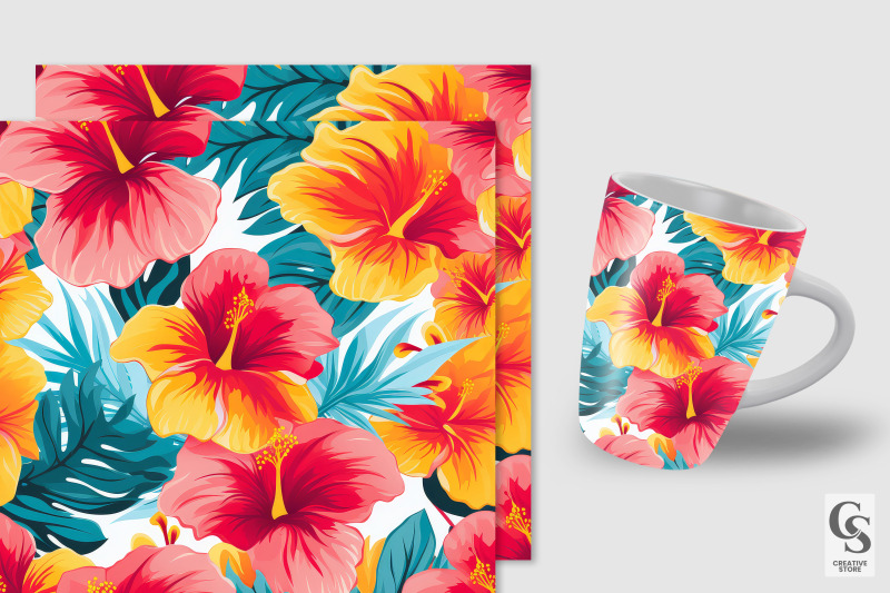 summer-hibiscus-flowers-seamless-patterns