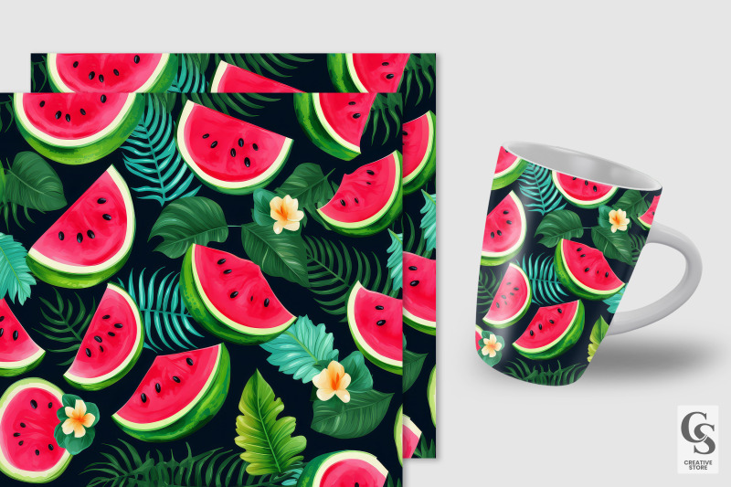 watercolor-tropical-watermelon-digital-papers