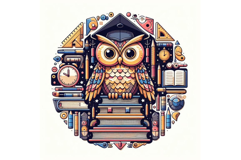 owl-bird-with-school-books