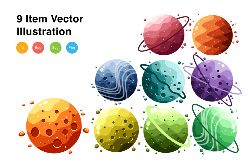 planet-collection-vector-illustration