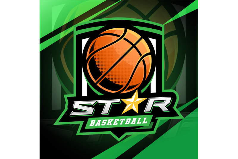 star-basketball-esport-mascot-logo-design