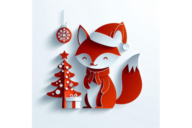 vector-cute-christmas-paper-cut