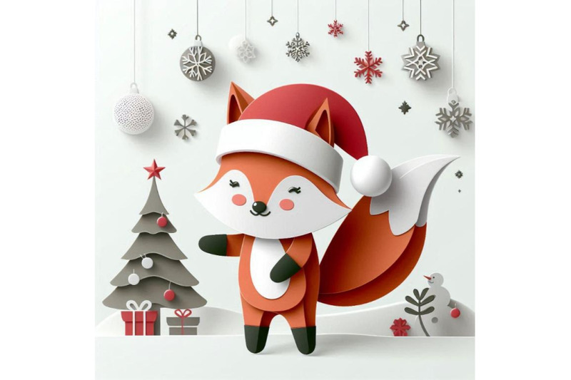 vector-cute-christmas-paper-cut