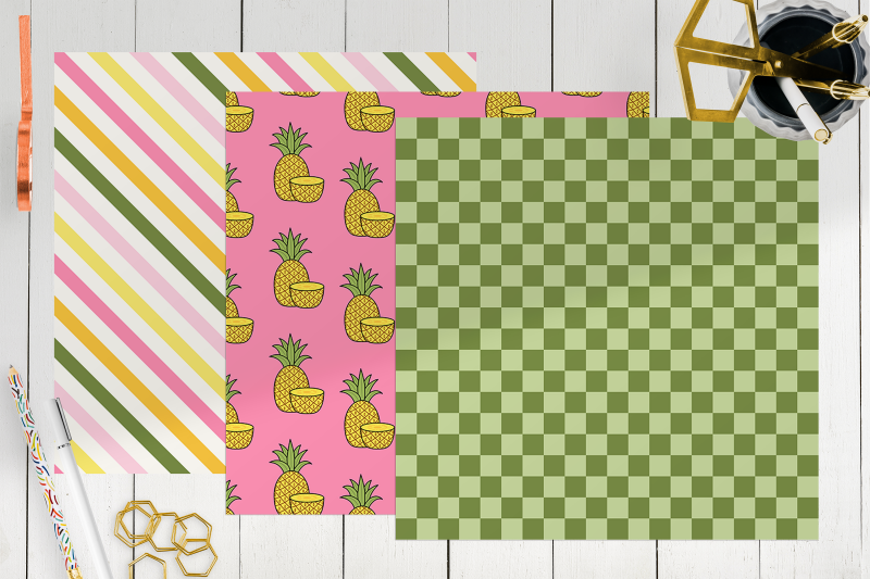 pineapple-colorful-digital-papers-fruit-pattern-bundle-summer-aesthe