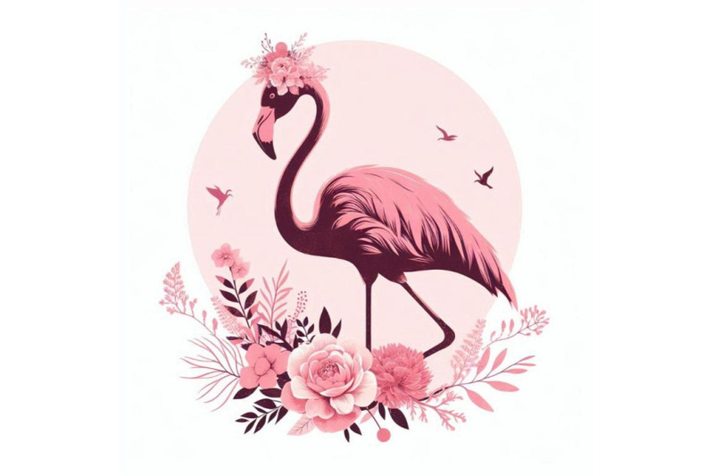 ink-flamingo-with-flowers-digit