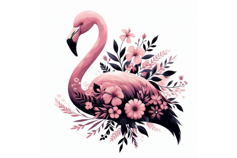 ink-flamingo-with-flowers-digit