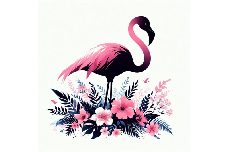 ink-flamingo-with-flowers-digit