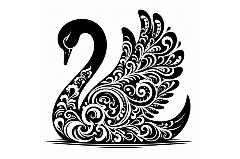 black-and-white-swan-with-carved